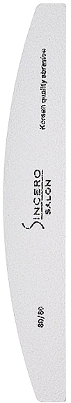 Pilnik do paznokci półksiężyc, biały 80/80 - Sincero Salon Nail File, Halfmoon, Speedy White — Zdjęcie N1