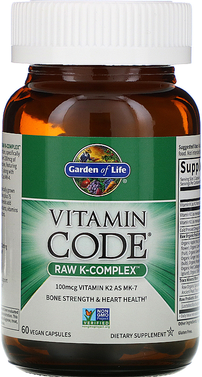PRZECENA! Suplement diety - Garden of Life Vitamin Code Raw K-Complex * — фото N2