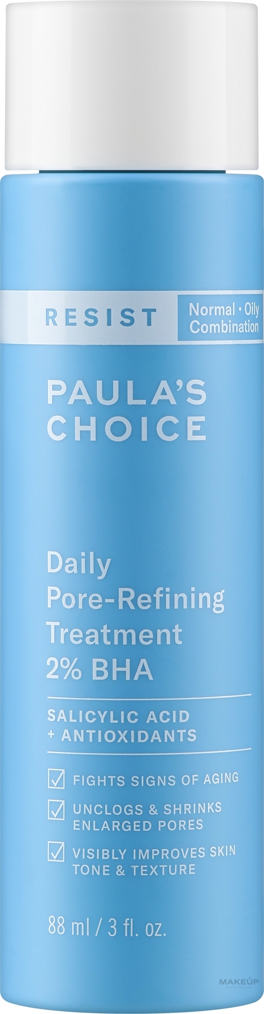 Tonik zwężający i oczyszczający pory - Paula's Choice Resist Daily Pore-Refining Treatment 2% BHA — Zdjęcie 88 ml