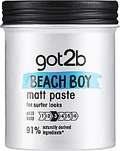 Matująca pasta do włosów - Got2b Beach Boy Matt Paste Chill Hold 3 91% Naturally Derived Ingredients — Zdjęcie N1