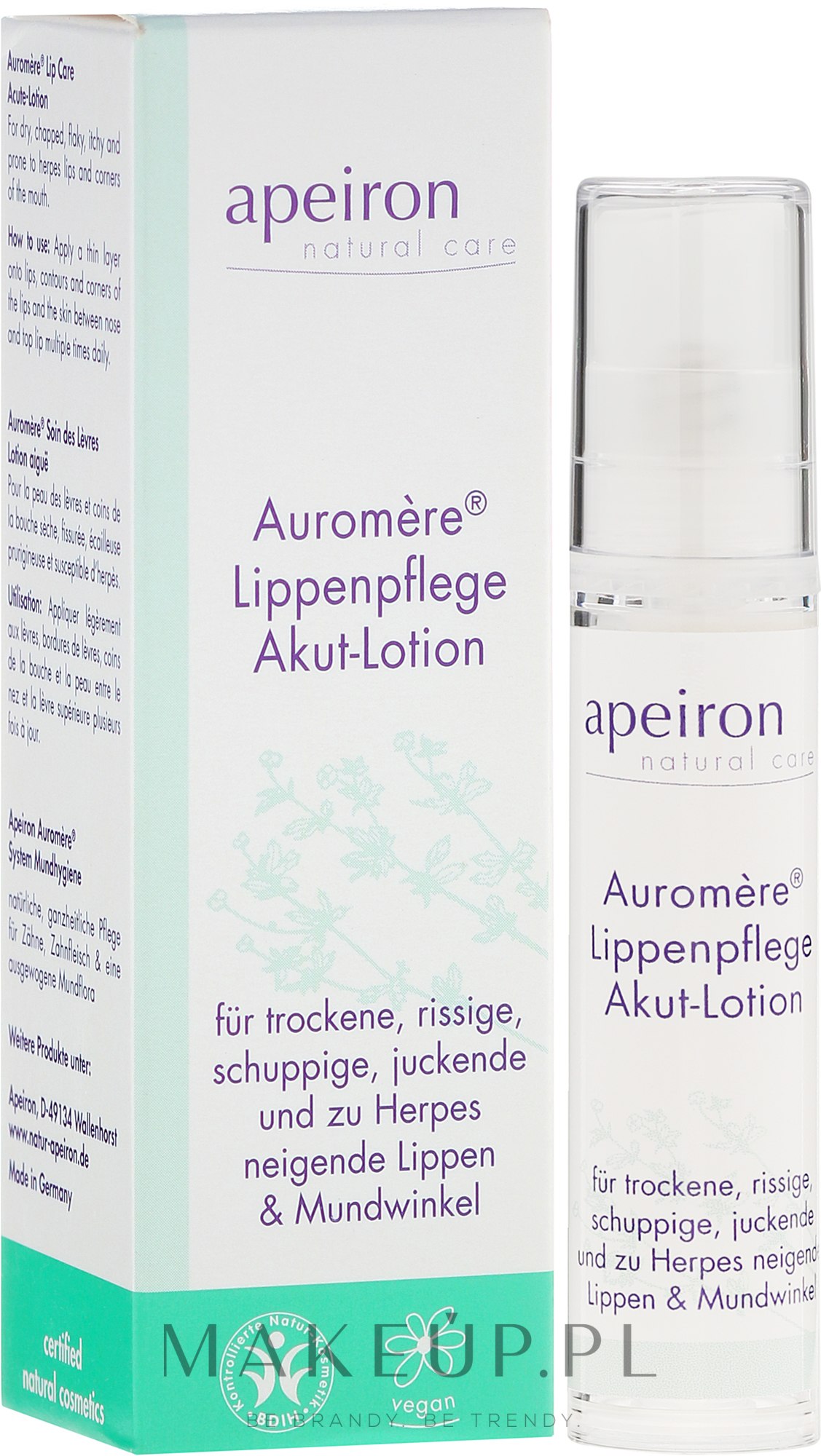 Regenerujący balsam do ust - Apeiron Auromère Acute Lip Care Lotion — Zdjęcie 10 ml