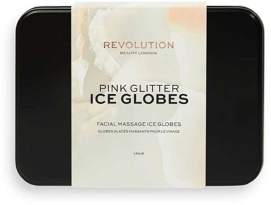 Masażer do twarzy - Revolution Beauty Pink Glitter Ice Globes — Zdjęcie N2