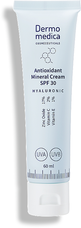 Antyoksydacyjny krem do twarzy - Dermomedica Hyaluronic Antioxidant Mineral Cream SPF30 — Zdjęcie N1