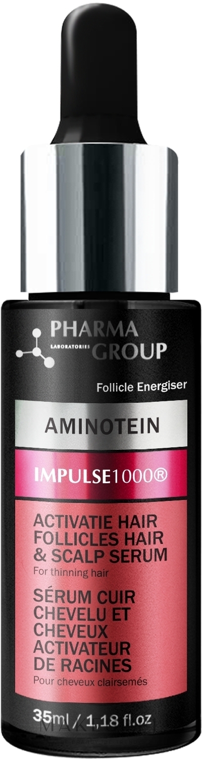 Serum aktywujące mieszki włosowe - Pharma Group Laboratories Aminotein + Impulse 1000 Hair & Scalp Serum — Zdjęcie 35 ml