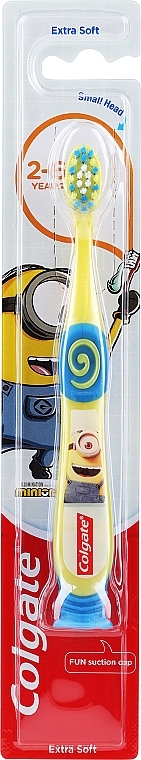 Szczoteczka do zębów dla dzieci, 2-6 lat, żółto-niebieska, Minionki 3 - Colgate Smiles Kids Extra Soft — Zdjęcie N1