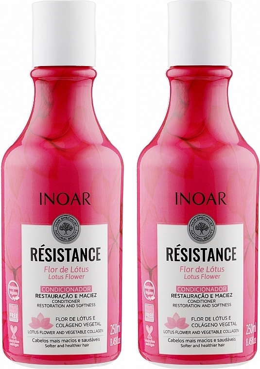 Zestaw Lotos - Inoar Resistance (cond/250ml + shmp/250ml) — Zdjęcie N2