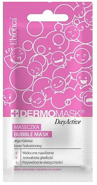 Maseczka do twarzy Różowe algi i kwas hialuronowy - L'biotica Dermomask Day Active Bubble Mask — Zdjęcie N1