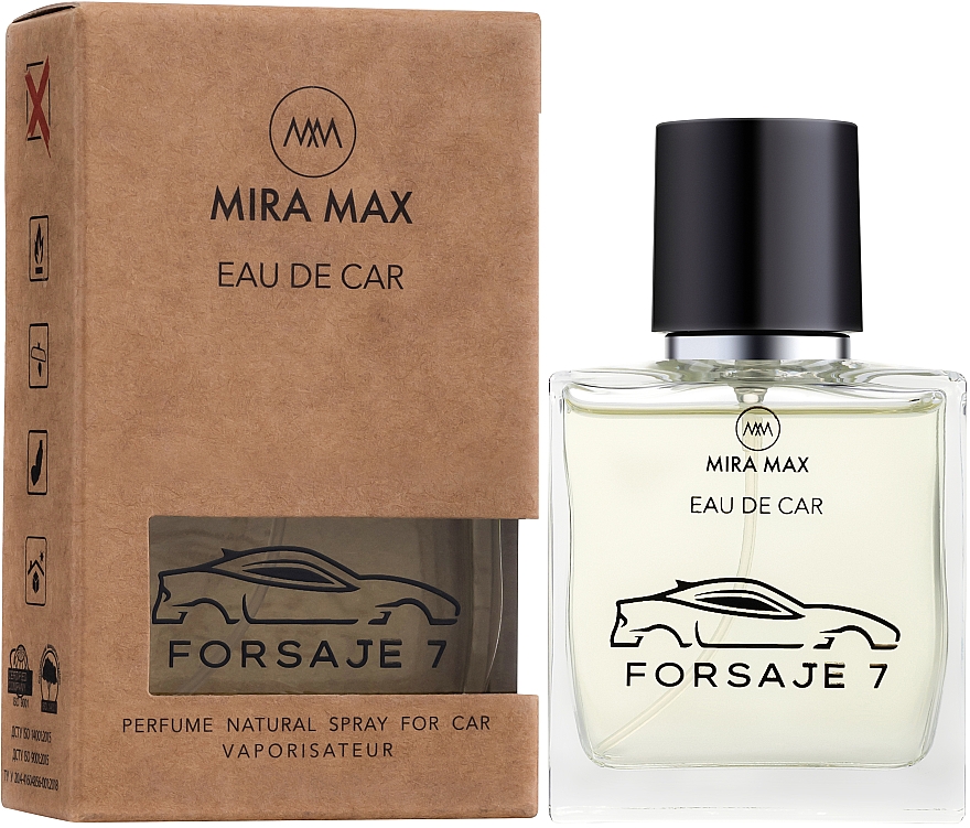 Odświeżacz powietrza do samochodu - Mira Max Eau De Car Forsaje 7 Perfume Natural Spray For Car Vaporisateur — Zdjęcie N1