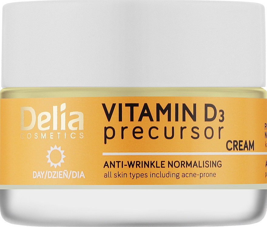 Krem przeciwzmarszczkowo-normalizujący z witaminą D3 - Delia Vitamin D3 Precursor Day Cream