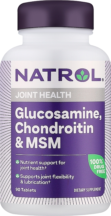 Suplement diety Glukozamina, chondroityna i MSM - Natrol Glucosamine, Chondroitin & MSM — Zdjęcie N1