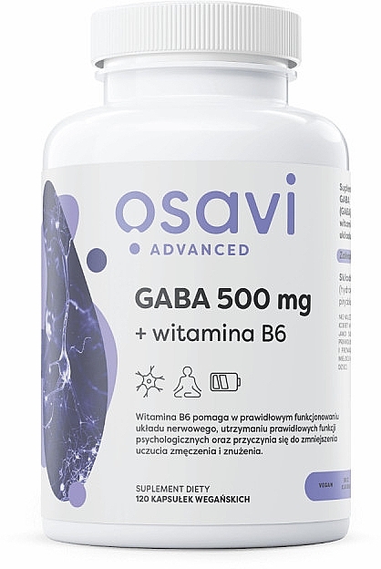 Suplement diety Gaba 500 MG + witamina B6 - Osavi Gaba