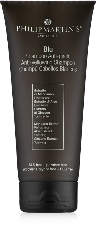 Szampon przeciw żółceniu włosów jasnych - Philip Martin's Blu Anti-yellowing Shampoo — Zdjęcie N1