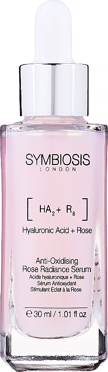 Przeciwutleniające serum rozświetlające do twarz Róża i kwas hialuronowy - Symbiosis London Anti-Oxidising Rose Radiance Serum — Zdjęcie N1