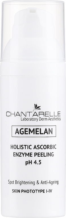 Rozjaśniający peeling przeciwstarzeniowy z kwasem askorbinowym pH 4,5 - Chantarelle Agemelan Holistic Ascorbic Enzyme Peeling pH 4.5 — Zdjęcie N2