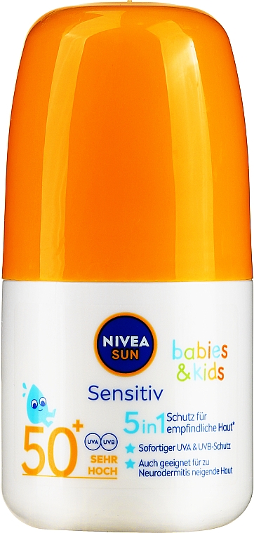 Balsam do opalania dla niemowląt 5 w 1 - NIVEA SUN Babies & Kids Protect & Sensitive Roll-On SPF 50+ — Zdjęcie N1