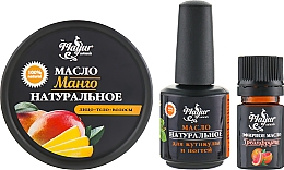 Zestaw upominkowy do skórek i paznokci z mango i grejpfrutem - Mayur (oil/50ml + oil/15ml + oil/5ml) — Zdjęcie N1
