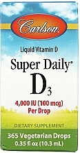 PRZECENA! Witamina D3 w kroplach, 4000 j.m. - Carlson Super Daily Liquid Vitamin D3 * — Zdjęcie N2