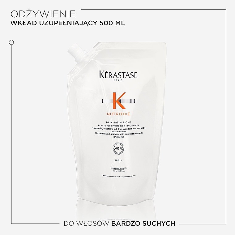 Nawilżający szampon-kąpiel do bardzo suchych włosów - Kerastase Nutritive Bain Satin Riche Shampoo (uzupełnienie) — Zdjęcie N3