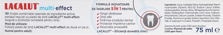 Multifunkcyjna pasta do zębów - Lacalut 5 In 1 Multi-Effect — Zdjęcie N2
