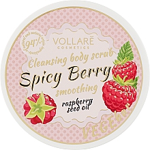 Myjący peeling do ciała z olejem z pestek malin - Vollare VegeBar Cleansing Body Scrub Spicy Berry — Zdjęcie N1
