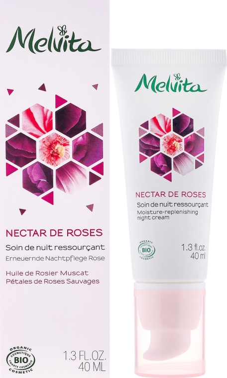 Nawilżający krem różany do twarzy na noc - Melvita Nectar de Roses Moisture-Repienishing Night Cream — Zdjęcie N1