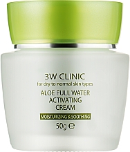 Nawilżający krem do twarzy z ekstraktem z aloesu - 3W Clinic Aloe Full Water Activating — Zdjęcie N1