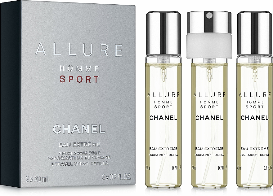 Chanel Allure Homme Sport Eau Extreme - Woda perfumowana (purse spray + dwa wymienne wkłady) (edp/3x20ml) — Zdjęcie N1