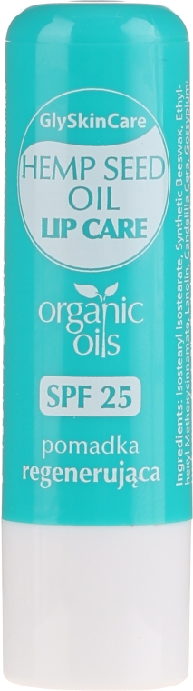 Regenerujący balsam do ust z organicznym olejem z konopi SPF 25 - GlySkinCare — Zdjęcie N1