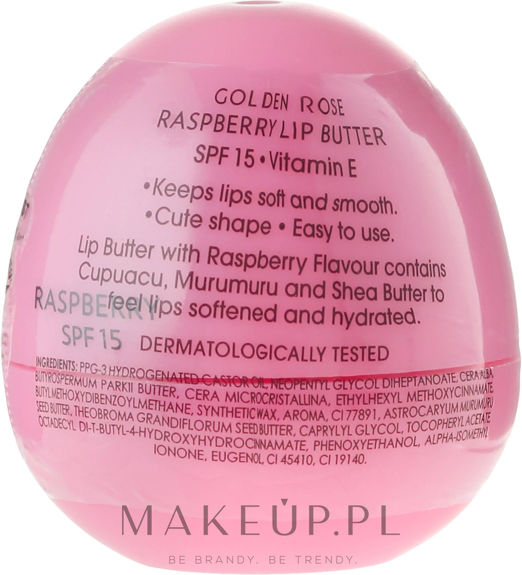 Malinowy balsam do ust - Golden Rose Lip Butter Raspberry SPF 15 — Zdjęcie 8 g