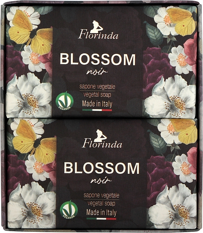 Zestaw mydeł Black Flowers - Florinda Blossom Noir Soap (soap/2x200g) — Zdjęcie N2