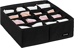Organizer do przechowywania z 16 przegródkami, czarny 30x30x10 cm Home - MAKEUP Drawer Underwear Organizer Black — Zdjęcie N1
