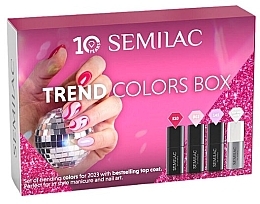 Zestaw - Semilac Color Trend Box (gel/polish/3x7ml + top/7ml) — Zdjęcie N1