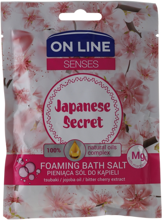 Pieniąca sól do kąpieli z olejami tsubaki i jojoba - On Line Senses Japanese Secret — Zdjęcie N3