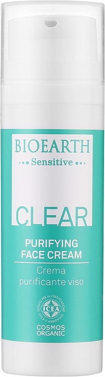 Krem oczyszczający do skóry problematycznej i mieszanej - Bioearth Senstive Clear Purifying Face Cream