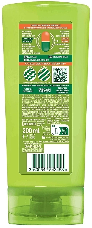 Odżywka wygładzająca włosy - Garnier Fructis Hydra Liss & Shine Conditioner — Zdjęcie N2