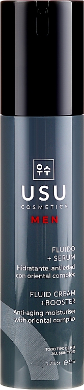 Przeciwstarzeniowy fluidowy krem-booster nawilżający z kompleksem orientalnym dla mężczyzn - 	Usu Cosmetics Men Fluid Cream Booster — Zdjęcie N2