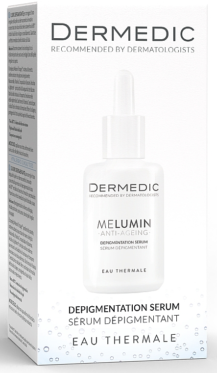 Serum przeciwstarzeniowe depigmentacyjne - Dermedic MeLumin Eau Thermale Anti-ageing Depigmentation Serum — Zdjęcie N2