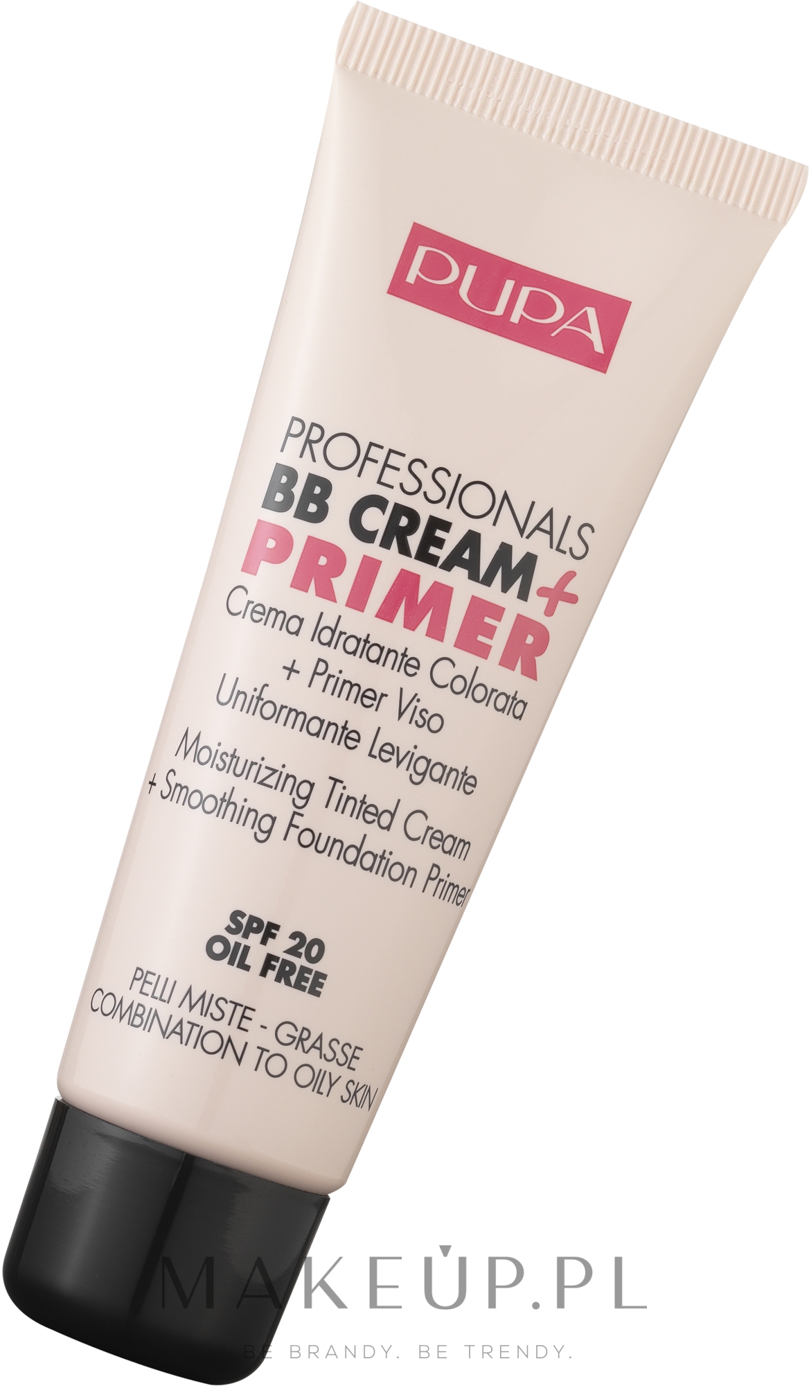 Krem BB z bazą pod makijaż do skóry mieszanej i tłustej - Pupa Professionals BB Cream + Primer For Combination To Oily Skin SPF 20 — Zdjęcie 001