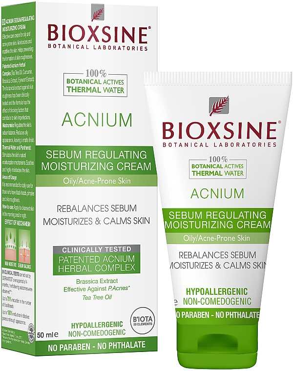 Krem do twarzy regulujący sebum - Bioxsine Acnium Sebum Regulating Moisturizing Cream — Zdjęcie N1