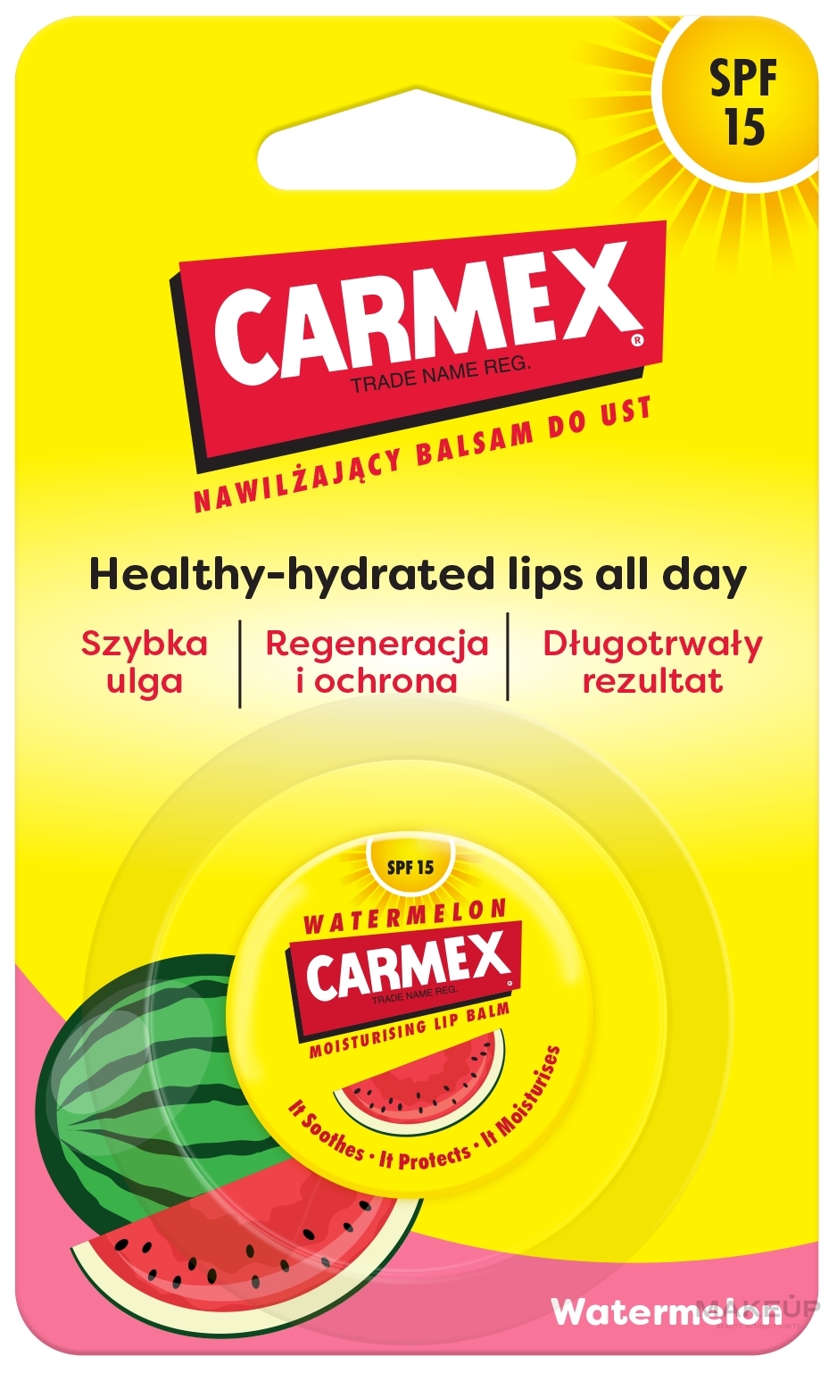 Nawilżający balsam do ust w słoiczku - Carmex Watermelon Lip Balm  — Zdjęcie 7.5 g