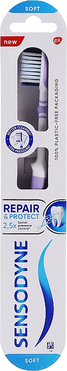 Miękka szczoteczka do zębów, fioletowa - Sensodyne Repair & Protection Soft