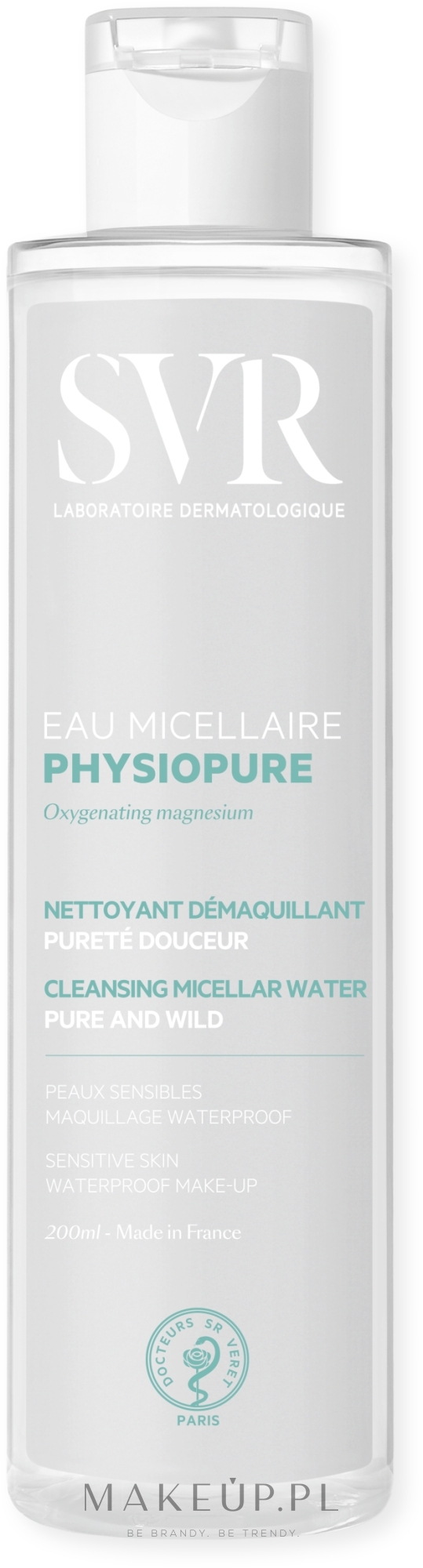 Delikatnie oczyszczająca woda micelarna - SVR Physiopure — Zdjęcie 200 ml