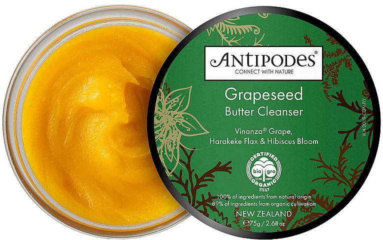 Oczyszczający olejek do twarzy z pestek winogron - Antipodes Grapeseed Butter Cleanser