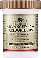 Probiotyk w kapsułkach wspierający florę jelitową - Solgar Advanced 40+ Acidophilus Food Supplement — Zdjęcie N1