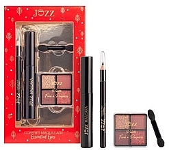 Kup Zestaw - Jozz Coffret Maquillage Essential Eyes (eye/pencil/1,2g + mascara/9ml + eyesh/pal/2,4g + app/1pcs)