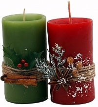 PRZECENA! Ręcznie robione świece bożonarodzeniowe, 2 szt. - Bulgarian Rose Handmade Christmas Candle Set * — Zdjęcie N2
