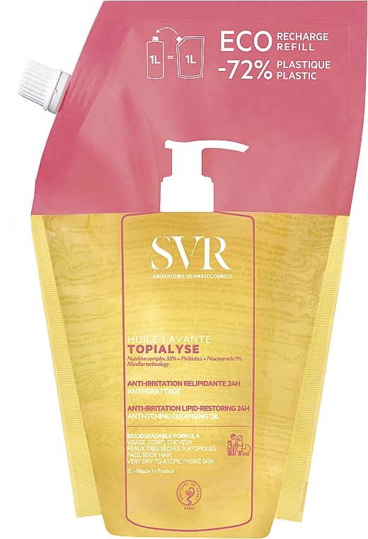 Oczyszczający olejek micelarny pod prysznic - SVR Topialyse Cleansing Oil Eco-Refill (uzupełnienie)