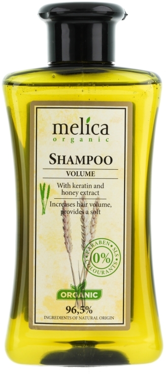 Szampon z keratyną i ekstraktem z miodu dodający włosom objętości - Melica Organic Volume Shampoo — Zdjęcie N1