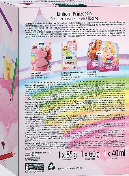 PRZECENA! Zestaw - Kneipp Nature Kids Unicorn Princess Set (b/foam/40 ml + b/salt/60 g + b/fizzy/85 g) * — Zdjęcie N1