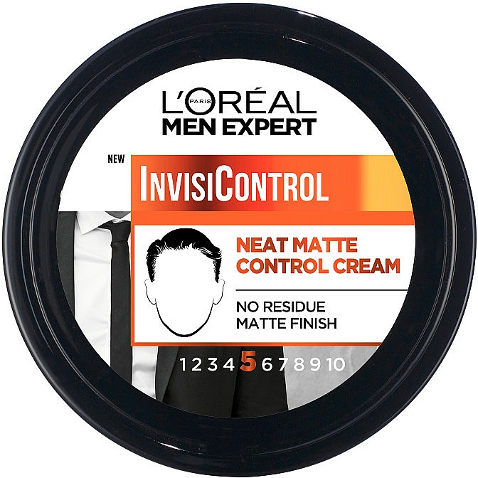Średnio utrwalający krem do stylizacji włosów - L'Oreal Paris Men Expert InvisiControl Neat Matte Control Cream — Zdjęcie N1